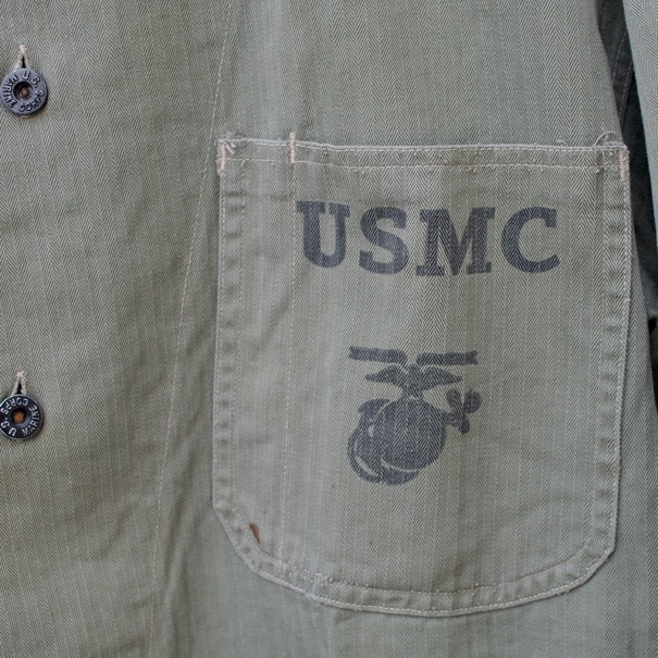 1940s WW2 USMC P-41 HBT Jacket / 大きめサイズ & 良 1940s WW2 USMC P-41 HBT Jacket / 大きめサイズ & 良