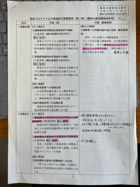 臨時議会〜農林水産分野における支援策について_b0199244_11160083.jpg