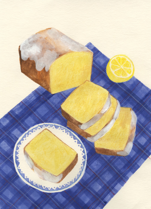 今日の絵 レモンパウンドケーキ Vogelhaus Note