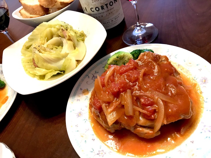 Le Corton 2003 & チキンのトマト煮 ♪_c0212604_11443092.jpg