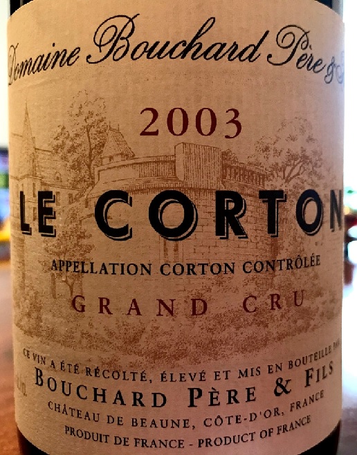 Le Corton 2003 & チキンのトマト煮 ♪_c0212604_1151434.jpg