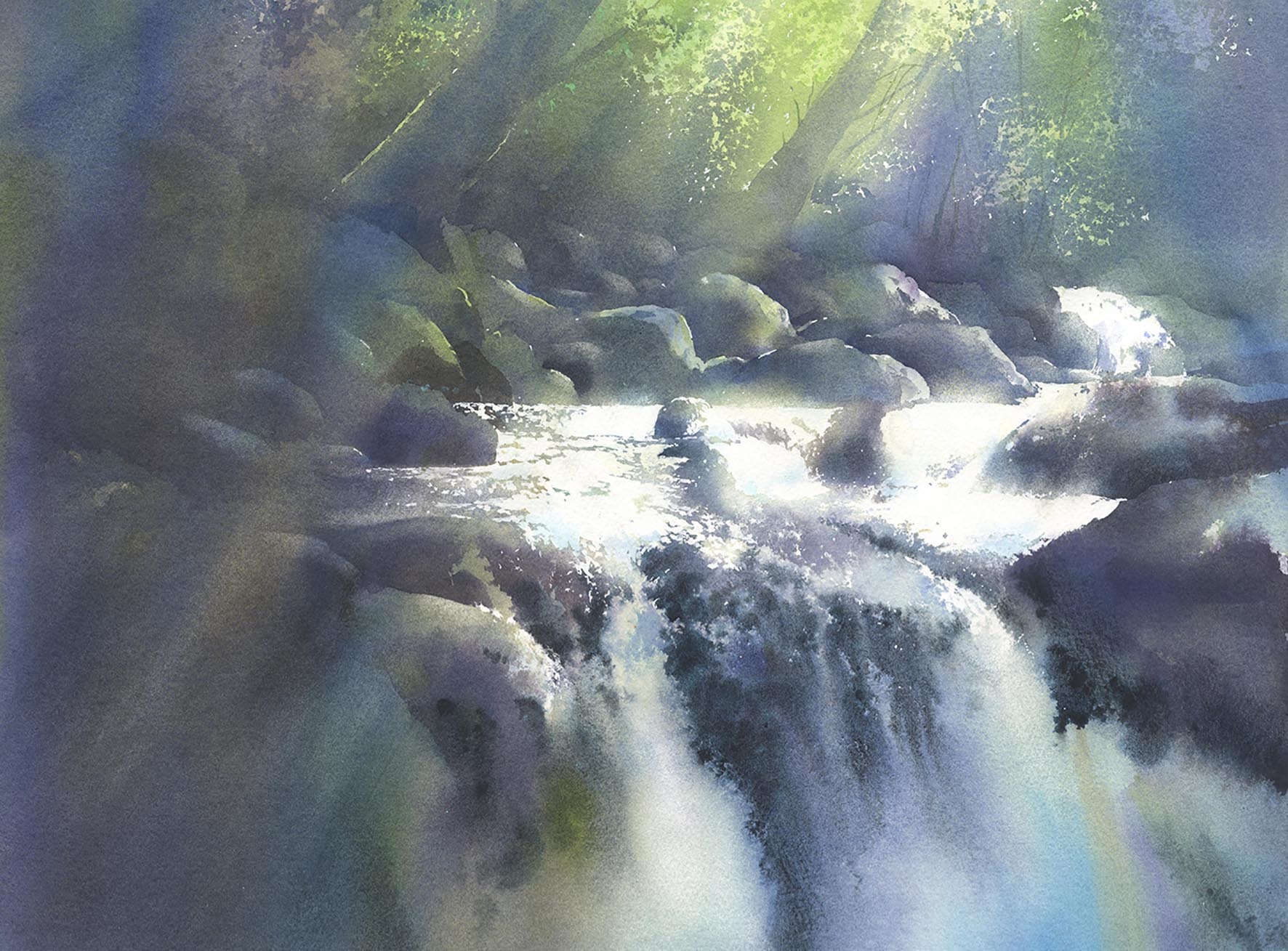 水彩画　渓谷_f0176370_17195452.jpeg