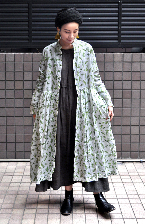 フローラルパターンリネンドレス / ichi antiquités_d0193211_13434672.jpg