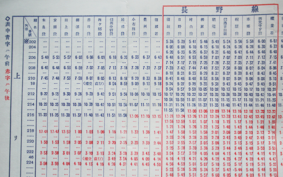 長野電鉄列車時刻表 附国鉄時刻表 昭和30年9月15日改正』○検
