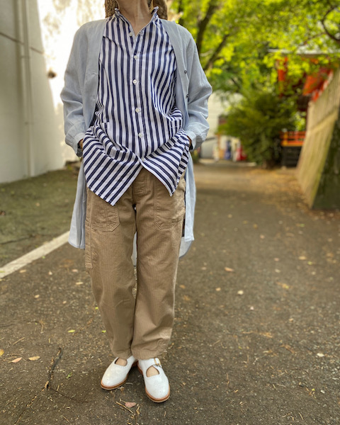 爽やかな羽織とガーデナーパンツの関係性_d0364239_19130909.jpg