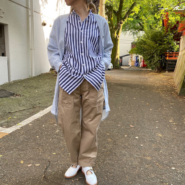爽やかな羽織とガーデナーパンツの関係性_d0364239_19155369.jpg
