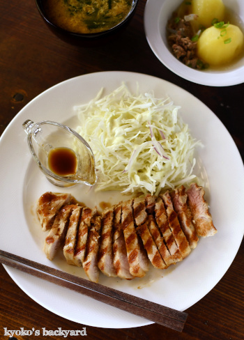 しましまポークを和風な甘辛生姜ソースで_b0253205_05583120.jpg