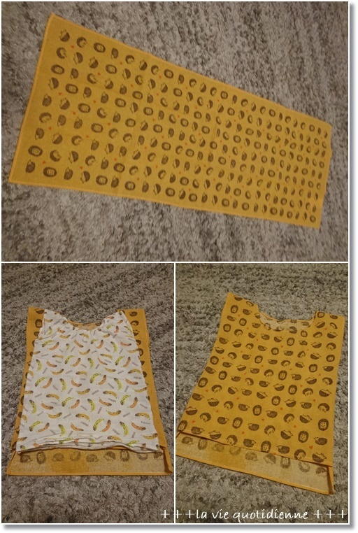 【100均】手拭いで1歳児めっちゃ簡単な服(パジャマ)作り♪とカカに聞いてんの!_a0348473_04563779.jpg
