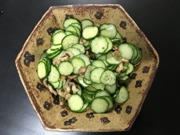 刻み穴子と胡瓜の三杯酢 夫の料理６ 青山ぱせり日記