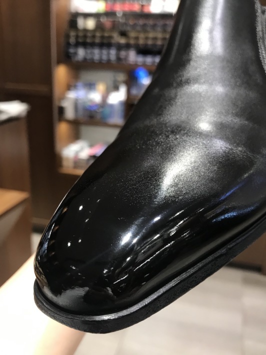 プレーントゥ×鏡面磨き : シューケアマイスター靴磨き工房 銀座