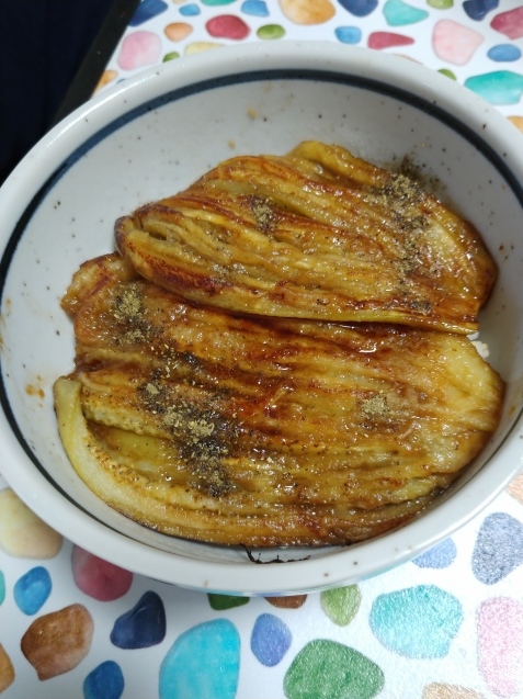 茄子の蒲焼き丼_c0162773_20182430.jpg