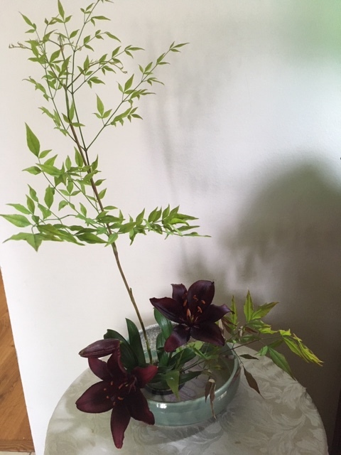 庭にある花で生け花を試みる_e0350971_23520932.jpg