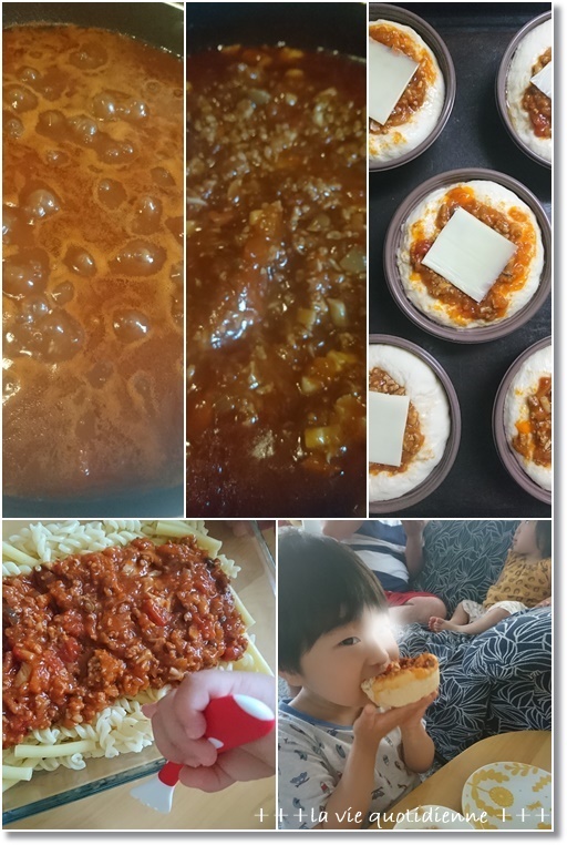 ダンナさんが作ったミートソースでチーズパン!と王子が事件です(笑)_a0348473_05403693.jpg