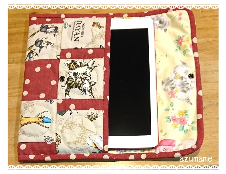 Ipad ケース キルトとステッチ時々にゃんこ Ipad ケース キルトとステッチ時々にゃんこ