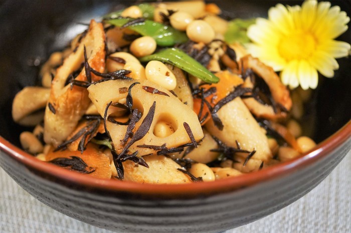 ■和食副菜【五目ヒジキ煮 作り置きにも重宝します♪】_b0033423_21112581.jpg