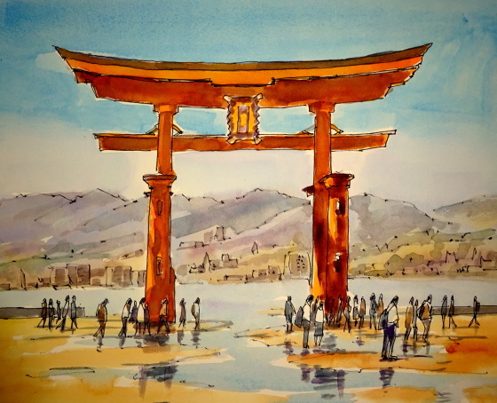 所有者 カエル 覚えている 水彩画 鳥居 Aska Traffic Service Jp