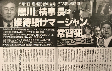 黒川弘務を国会証人喚問にかけよ - 賭博と収賄と買春に爛れた検察トップ_c0315619_15281767.png