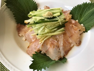 黄ハタの昆布締めで二品 メロンの冷製スープ やせっぽちソプラノのキッチン２