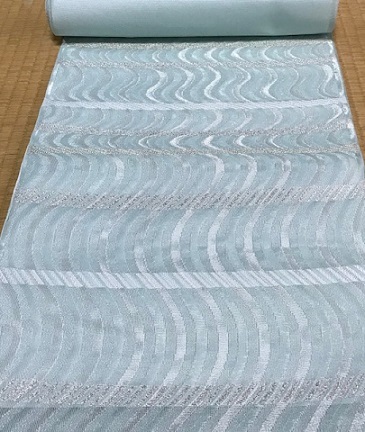 涼しげな流水文様の夏名古屋帯・白と水色系の二色。 : きもの 鶴のブログ
