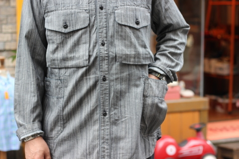 「norbit」 ワーク生地ながらもソフトに \"Pin-Stripe Hickory Work Shirts\" ご紹介_f0191324_07413489.jpg
