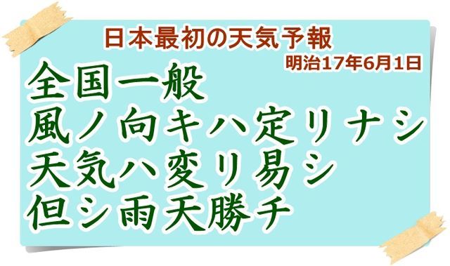天気予報事始め あるちゅはいま日記 天気予報事始め あるちゅはいま日記