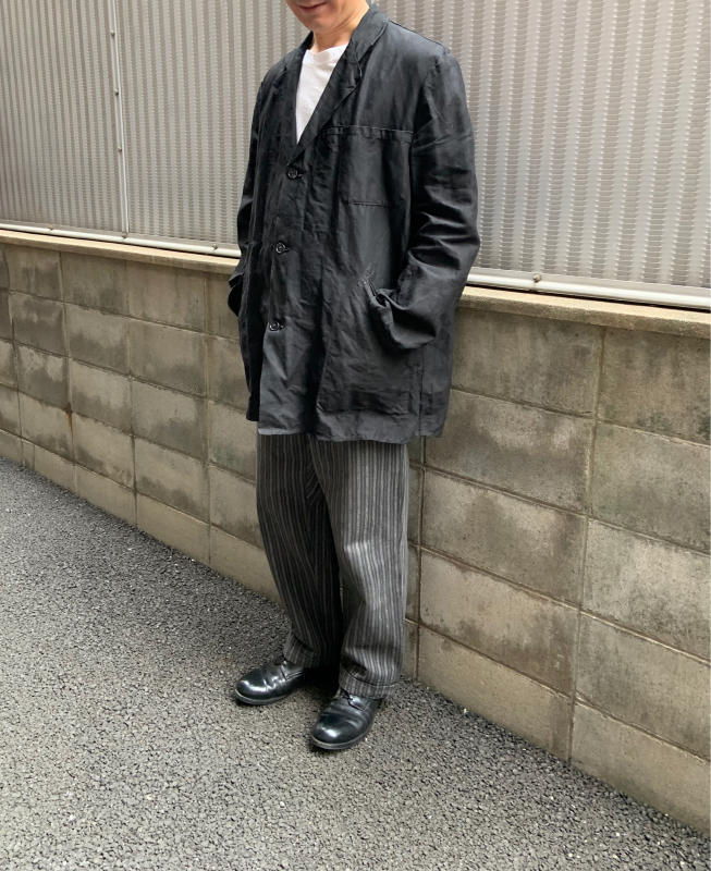 50s french vintage black linen maquignon coat : Mikihimeji's 50s french vintage black linen maquignon coat : Mikihimeji's
