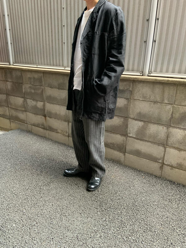 50s french vintage black linen maquignon coat : Mikihimeji's 50s french vintage black linen maquignon coat : Mikihimeji's