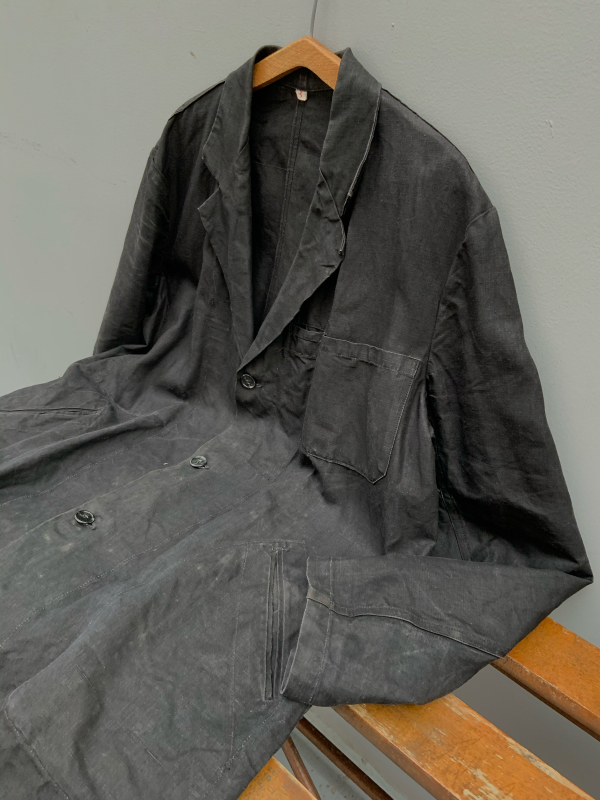 50s french vintage black linen maquignon coat : Mikihimeji's 50s french vintage black linen maquignon coat : Mikihimeji's