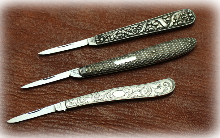 錫ハンドルのクイルナイフ(アンティーク) : 銀器とナイフに 錫ハンドルのクイルナイフ(アンティーク) : 銀器とナイフに