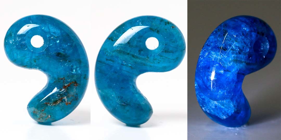新作勾玉！)ブルーアパタイト 出雲型勾玉(人の体に近い鉱物！？) : 石の音