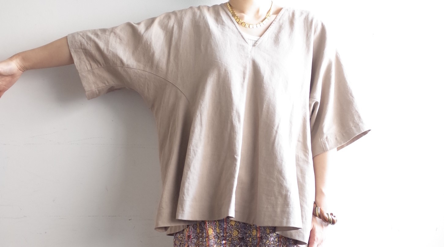 QUINOA BOUTIQUE◆コットンリネン リボンBlouse◆_e0269968_13343960.jpg