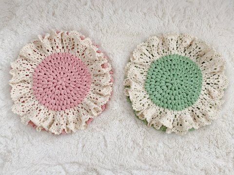 ふりふりおざぶ ピンク&ミントグリーン*_f0348775_10275793.jpeg