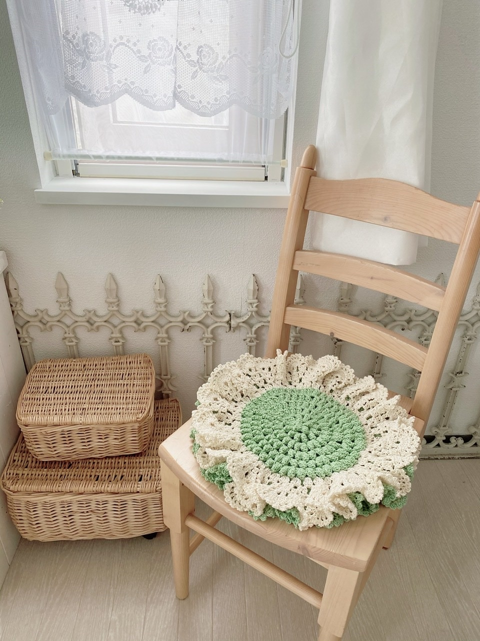 ふりふりおざぶ ピンク&ミントグリーン*_f0348775_10320648.jpeg