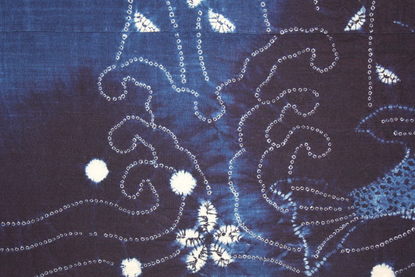 古布 木綿 浅舞絞り 飾り腰巻 Japanese Antique Textile Asamai-shibori Kazari-Koshimaki :  京都から古布のご紹介