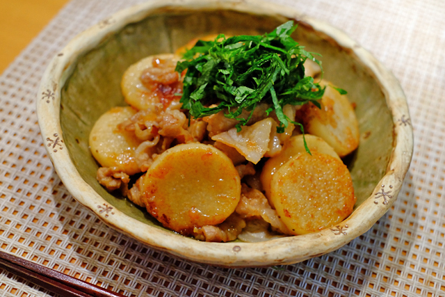 豚肉と長芋の梅ガーリック焼き うひひなまいにち