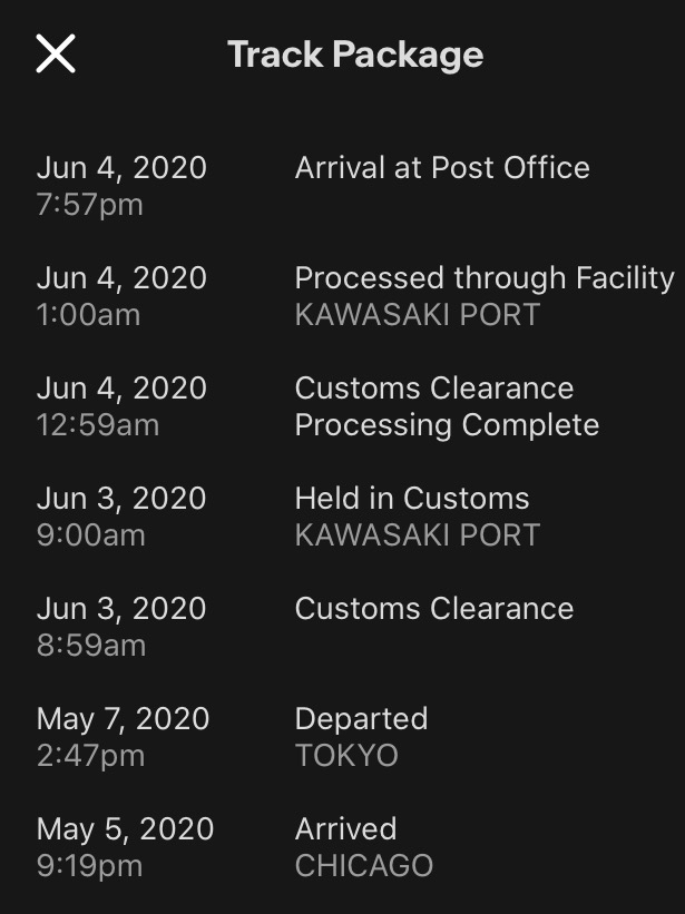 Uspsの荷物がまだ届かない 届いたけど 2020年 清水zone