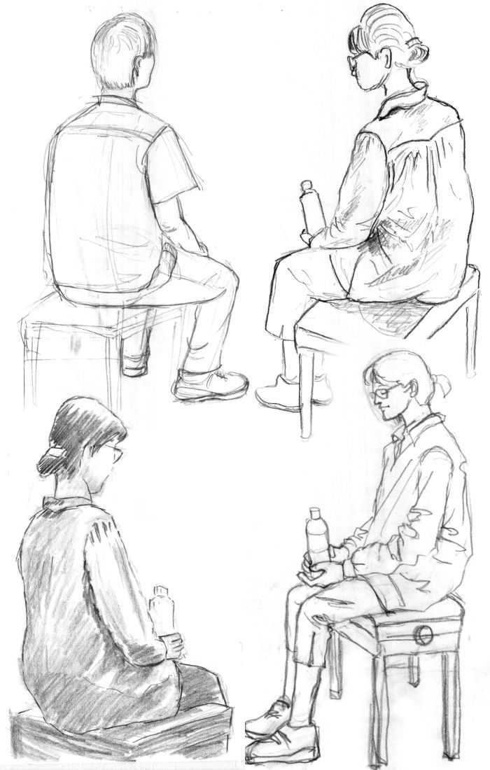 第70回人物スケッチ会のご報告 その２ プチ撮り福岡そしてスケッチ 博多人物スケッチ会 街角人物デッサン