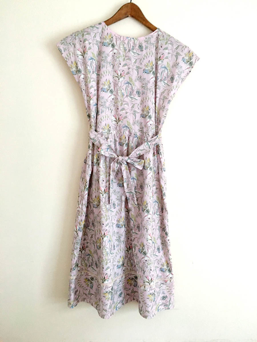 Miko/リバティのリボン付きフレンチスリーブワンピース 2着_a0232169_12361165.jpg