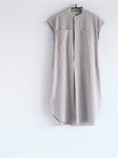 unfil　striped cotton & silk - poplin sleeveless long shirt / grey_b0139281_12242577.jpg