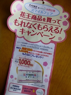 カインズ 花王1000円キャッシュバックキャンペーン 50代主婦 わくわく生活始めました 毎日ちょっぴり幸運が訪れる暮らし