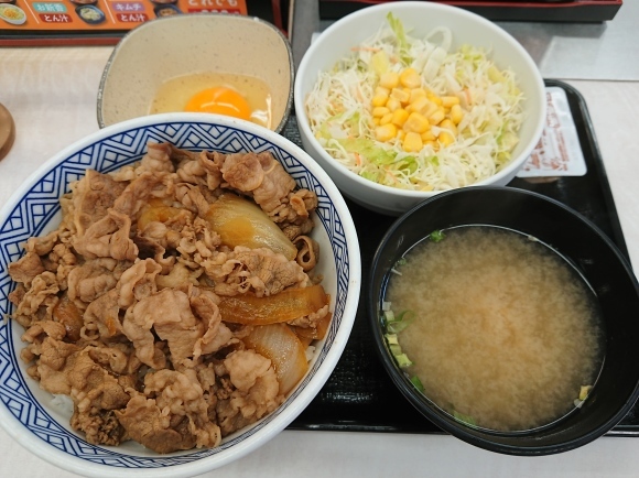 6/20 牛丼並つゆだくAセット玉子¥611⇒¥581@吉野家_b0042308_22305577.jpg