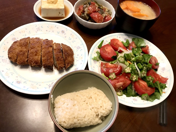 6/23火☆野菜・豆腐・豚カツ!!ひとりのランチ兼夕ごはん。_c0212604_1649379.jpg