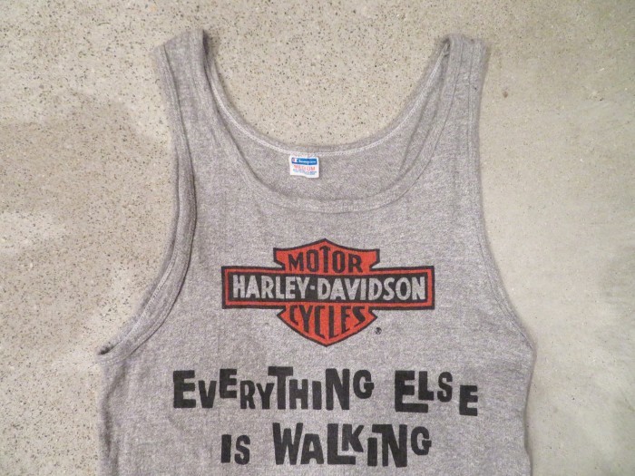70's Champion HARLEY-DAVIDSON Tank Top 88% COTTON 染み込み