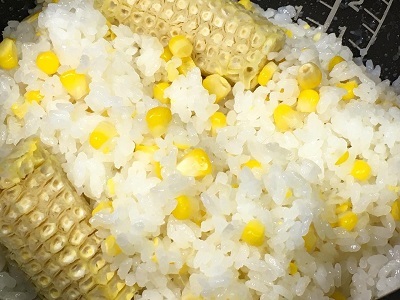 父の日のとうもろこしご飯と今朝のサンドイッチ_f0231189_18083037.jpg