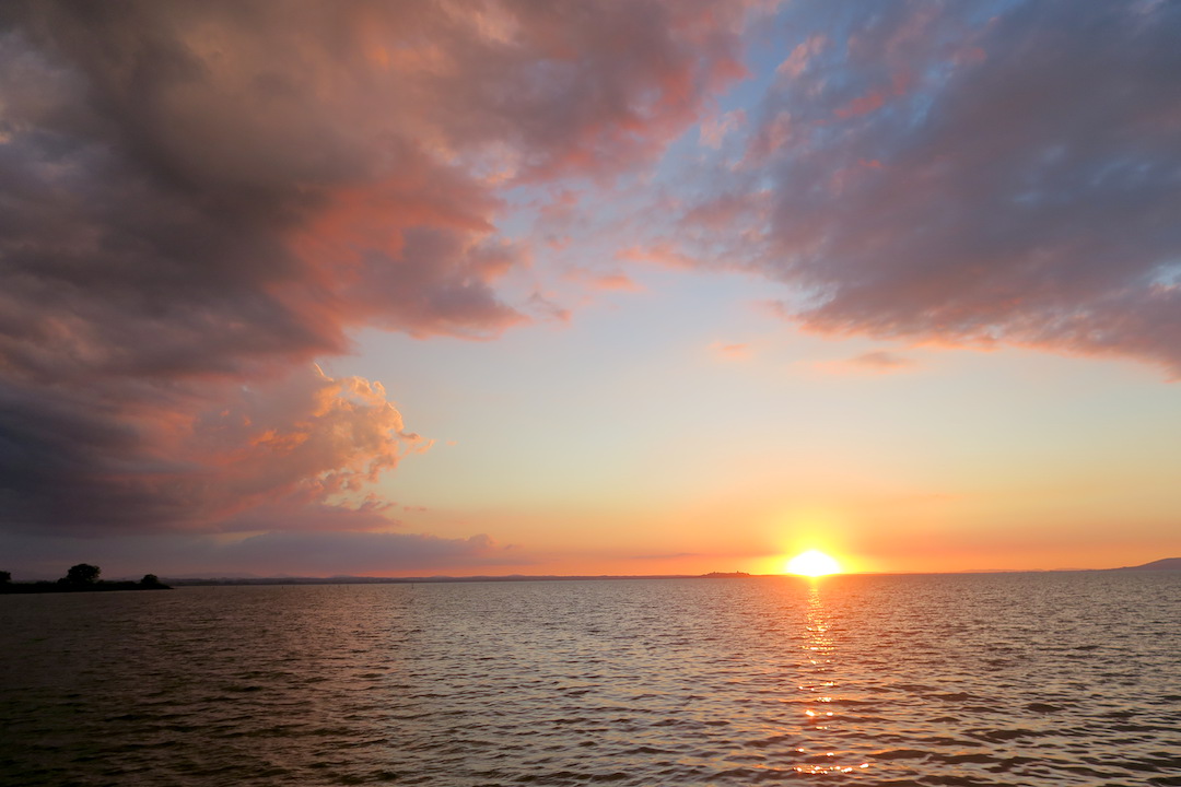 残念な夕食でもきれい月と夕焼け_f0234936_23244840.jpg
