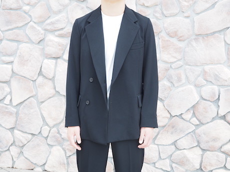 AURALEE -WOOL MAX GABARDINE DOUBLE-BREASTED JACKET / SLACKS- : Chalt