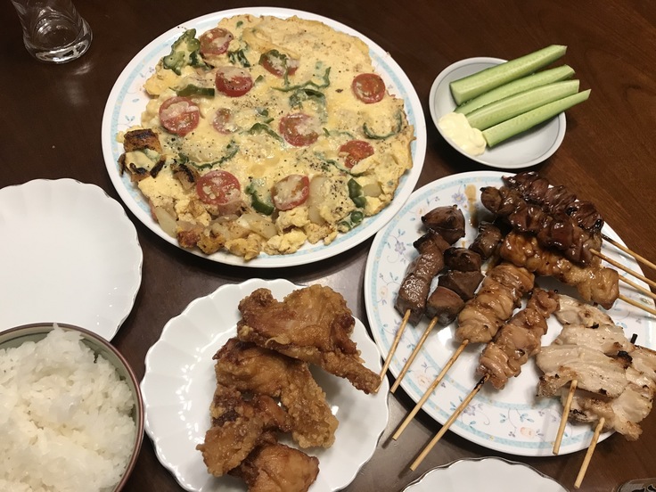 夕飯はミートショップ寿々木のヤキトリ。_c0212604_21461729.jpg