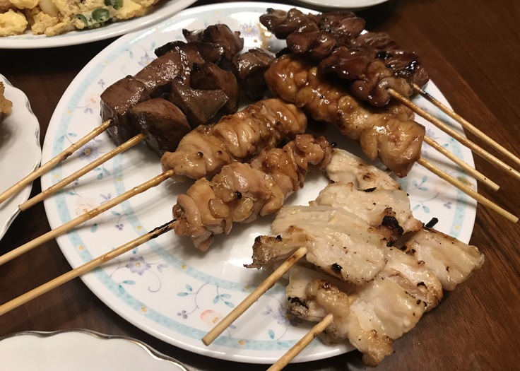 夕飯はミートショップ寿々木のヤキトリ。_c0212604_21471481.jpg