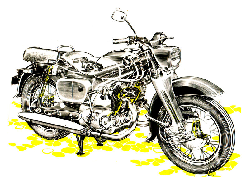 1958年二輪車・バイク広告集(105)　ホンダドリーム号　C70 250cc_a0386392_09582412.jpg