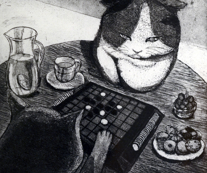 ネコ・テッパンー寺澤智恵子（銅版画） : ギャラリーびー玉